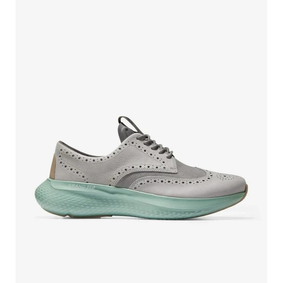 Cole Haan ZeroGrand Changepace Wingtip Sneaker Sleet Grey Green C36464 Men - Picture 2 of 6